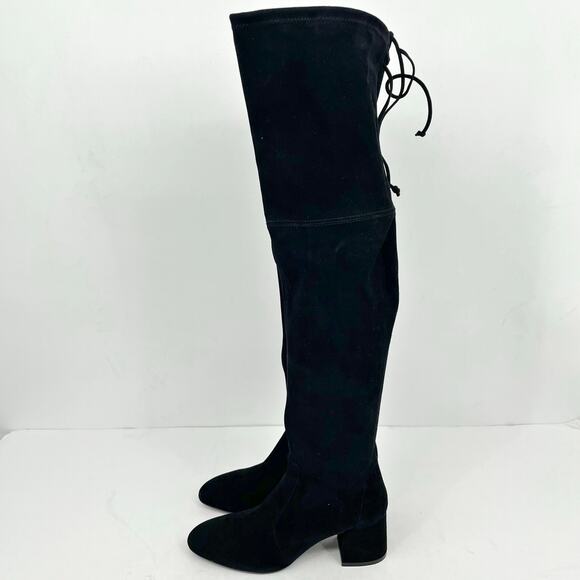 Stuart Weitzman Womens Flareland Tall Suede Boots US 8B EU 38-39 Black NIB - Picture 9 of 13